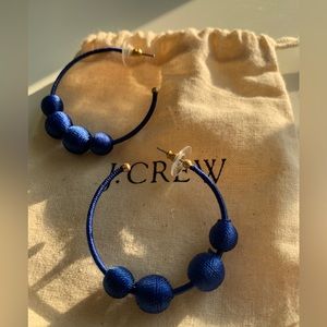 J. Crew Cobalt Blue Fabric Covered Earrings